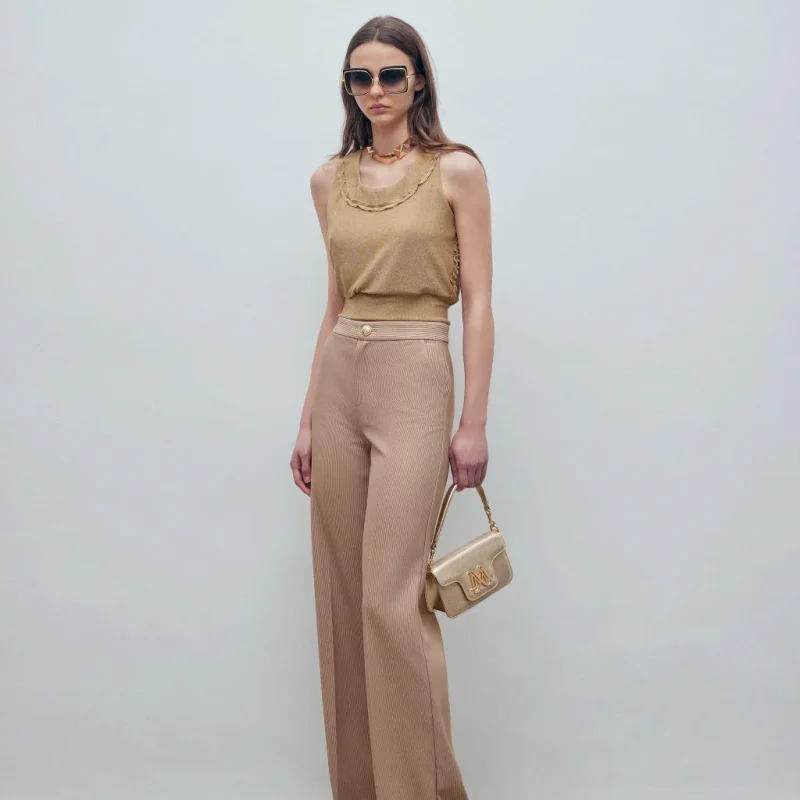 Fitted top in lurex jersey knit