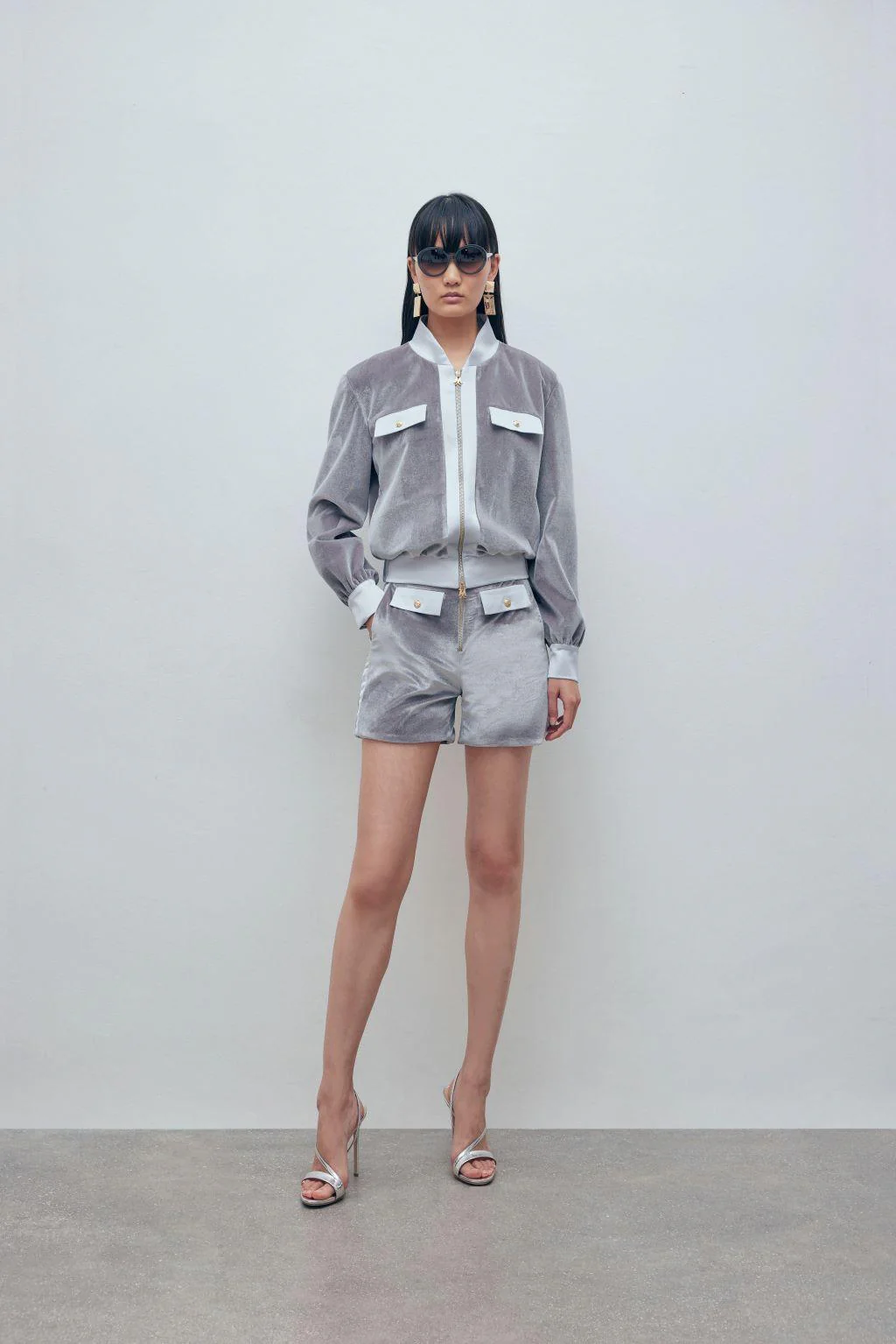 STRETCH VELVET SHORT JACKET